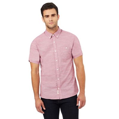 Big and tall pink textured regular fit shirt
